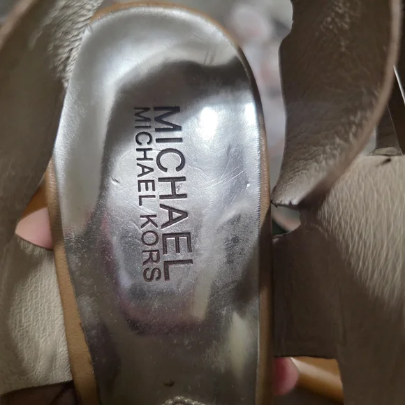 Michael Kors Beige Tan Leather Platform Heels - Picture 6 of 6